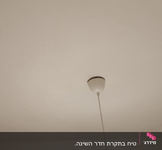 תקרה צבועה עם מנורה תלויה